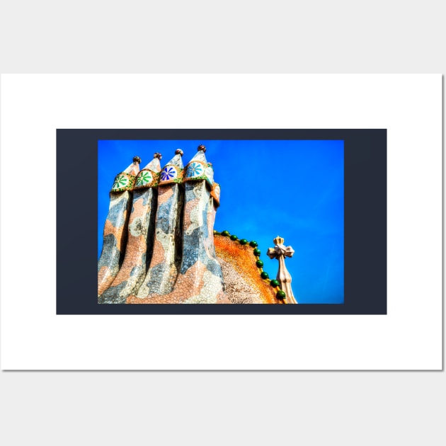 Casa Batllo, Gaudi's Chimneys, Barcelona Wall Art by tommysphotos